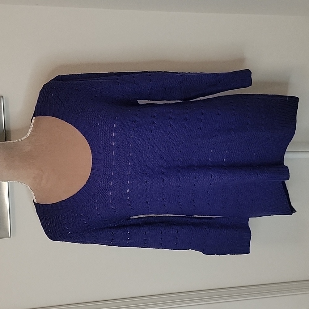 New York & Company Purple (Grape) Loose Knit Sweater, Size M